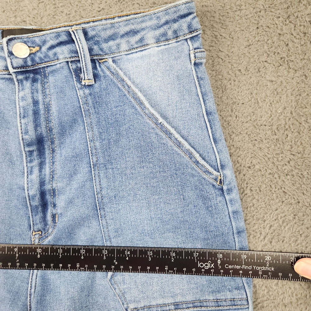 Just Black Denim Jeans Women's 31 Blue Wide-Leg Relaxed Stretch Utility Jeans - Picture 6 of 11